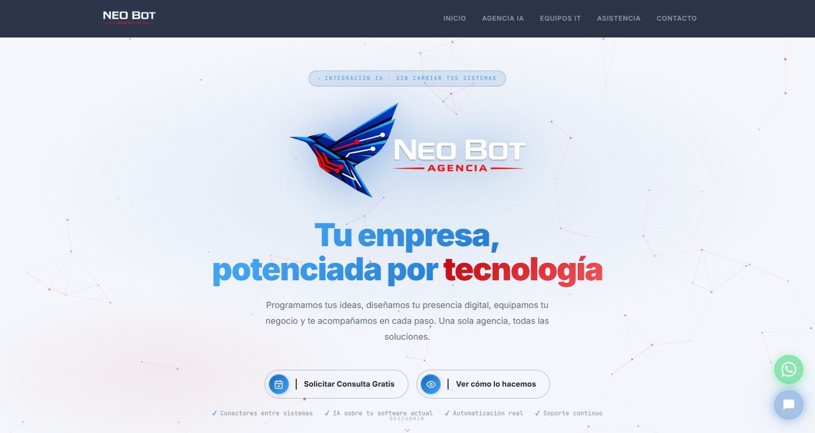 Neo Bot Agencia – vista previa de la web